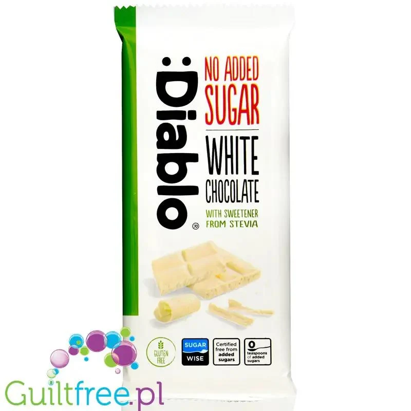 Diablo White Chooclate Stevia - bezglutenowa biała czekolada bez dodatku cukru