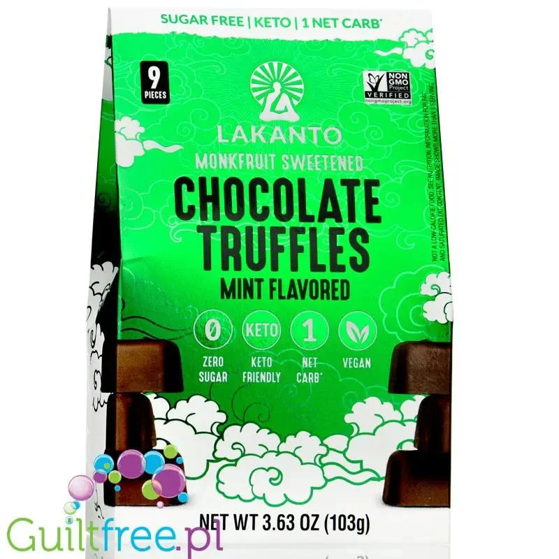 Lakanto Keto Dark Chocolate & Mint Truffles - wegańskie praliny z miętowej czekolady bez cukru