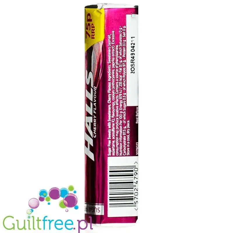 Halls Cherry - cukierki wiśniowe bez cukru