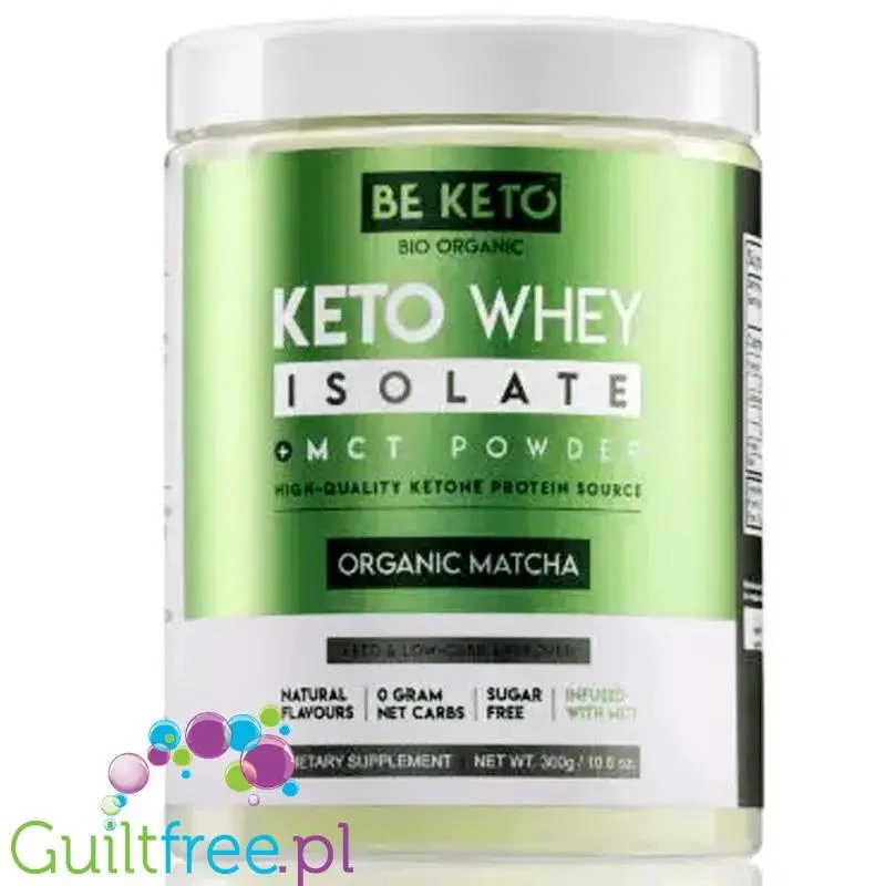 BeKeto™ Whey Isolate + MCT Organic Matcha - Białko Izolat z MCT z ekstraktem matcha, keto odżywka białkowe