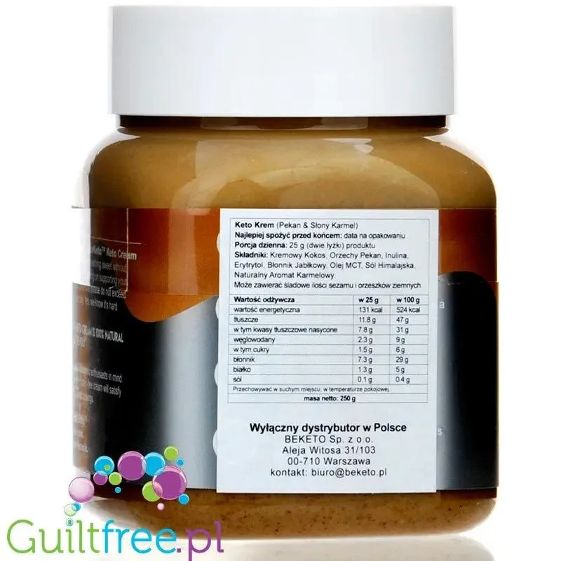 BeKeto Keto Krem™ Pecan & Salted Caramel - krem pekanowo-karmelowy z MCT
