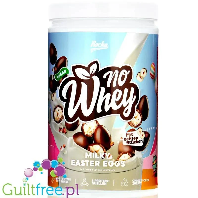 Rocka Nutrition No Whey Milky Choco Eggs 1kg - wegańska odżywka białkowa 5 źródeł białka
