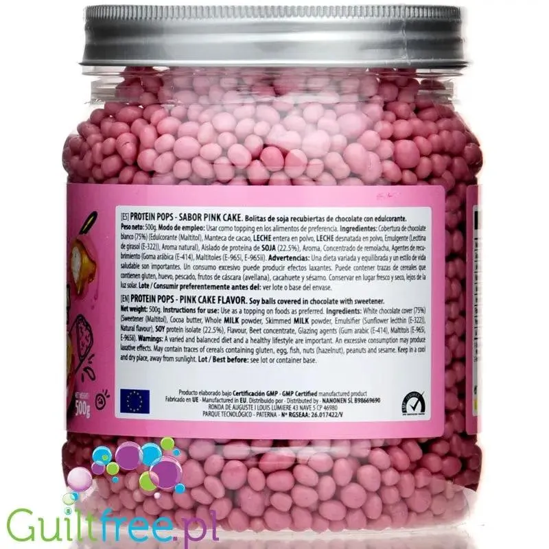 Max® Protein Pops Pink Cake 0,5kg - kulki proteinowe w polewie z czekolady bez cukru