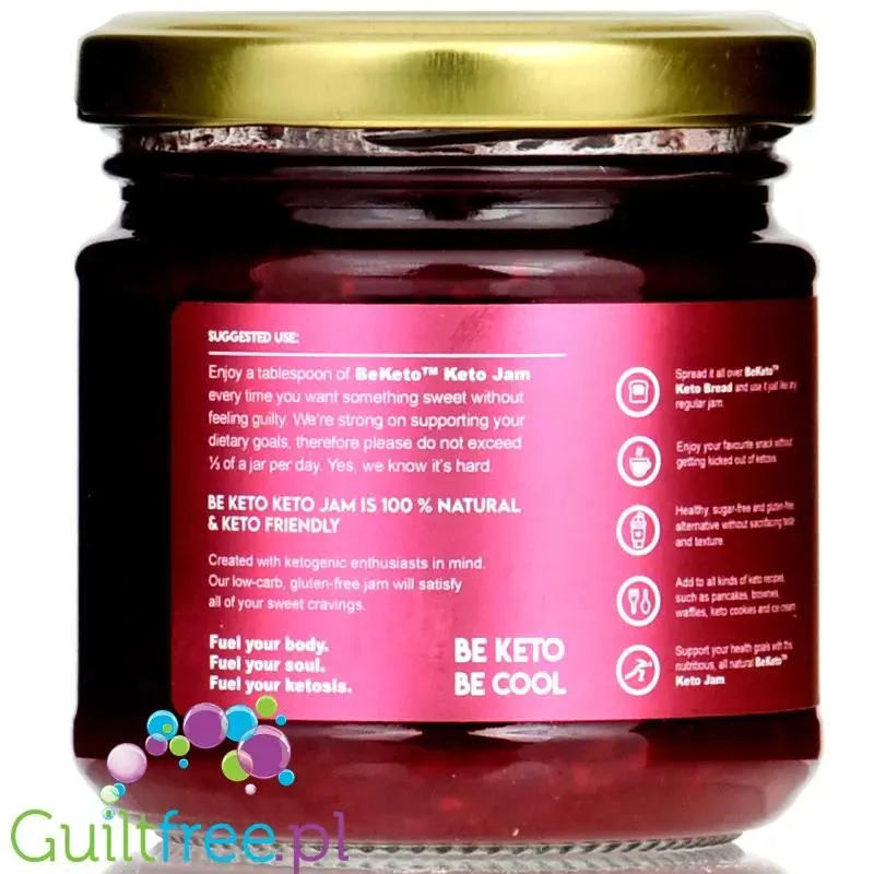 BeKeto Jam Super Raspberry - Keto Dżem™ Super Malina 58kcal z erytrolem i ksylitolem