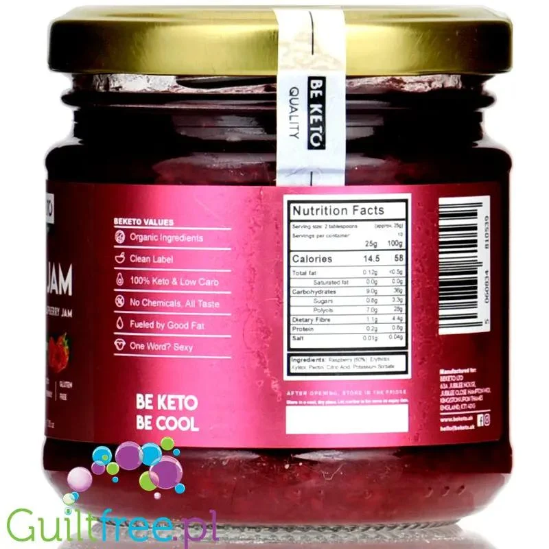 BeKeto Jam Super Raspberry - Keto Dżem™ Super Malina 58kcal z erytrolem i ksylitolem