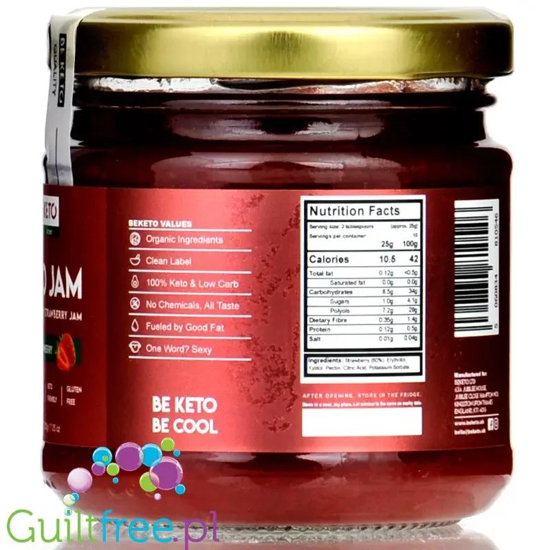 BeKeto Jam Very Strawberry - Keto Dżem™ Bardzo Truskawkowy 42kcal z erytrolem i ksylitolem