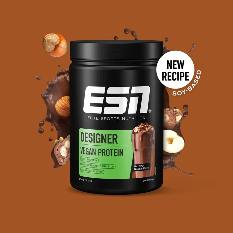 ESN Vegan Designer Protein, Hazelnut Nougat - wegańska odżywka białkowa, smak Czekolada & Orzechy Laskowe