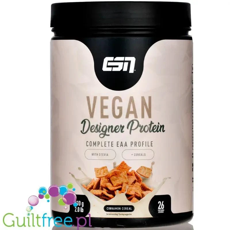 ESN Vegan Designer Protein, Cinnamon Cereal - wegańska odżywka białkowa bez soi, smak Cynamonowe Płatki Śniadaniowe