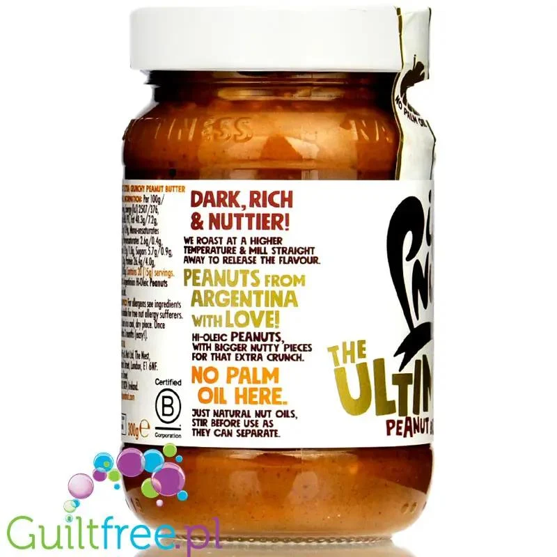Pip & Nut Ultimate Crunchy Dark Roast Peanut Butter - mocno prażone masło orzechowe crunchy