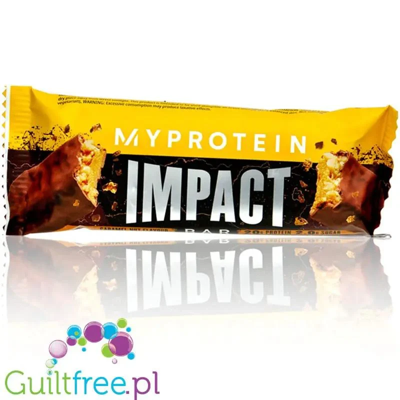 MyProtein Impact Bar Caramel Nut - baton białkowy Orzechy, Karmel & Mleczna Czekolada, 20g białka & 230kcal