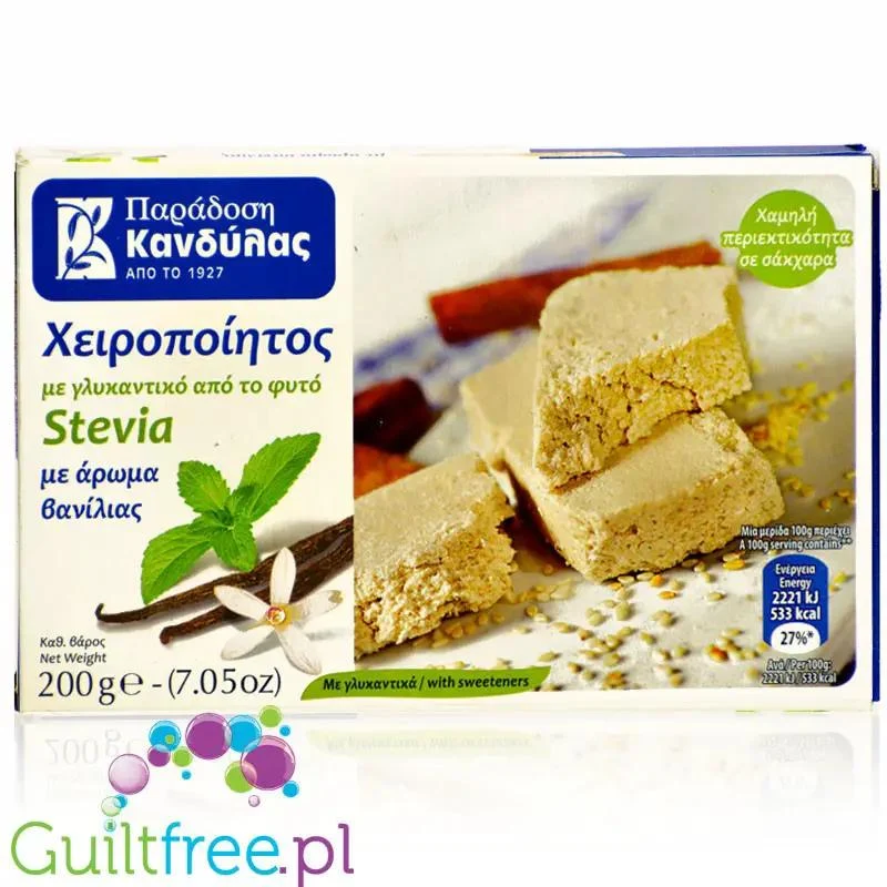 Kandylas grecka chałwa waniliowa bez cukru ze stewią