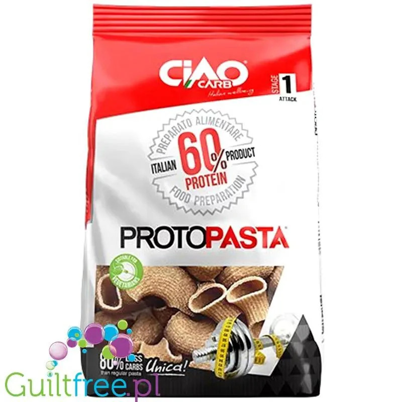 Ciao Carb ProtoPasta, Pipe Rigate - makaron akaron proteinowy 60% białka Muszle