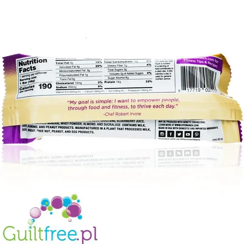 Fit Crunch Peanut Butter & Jelly - wypiekany baton proteinowy z WPI, 6 warstw