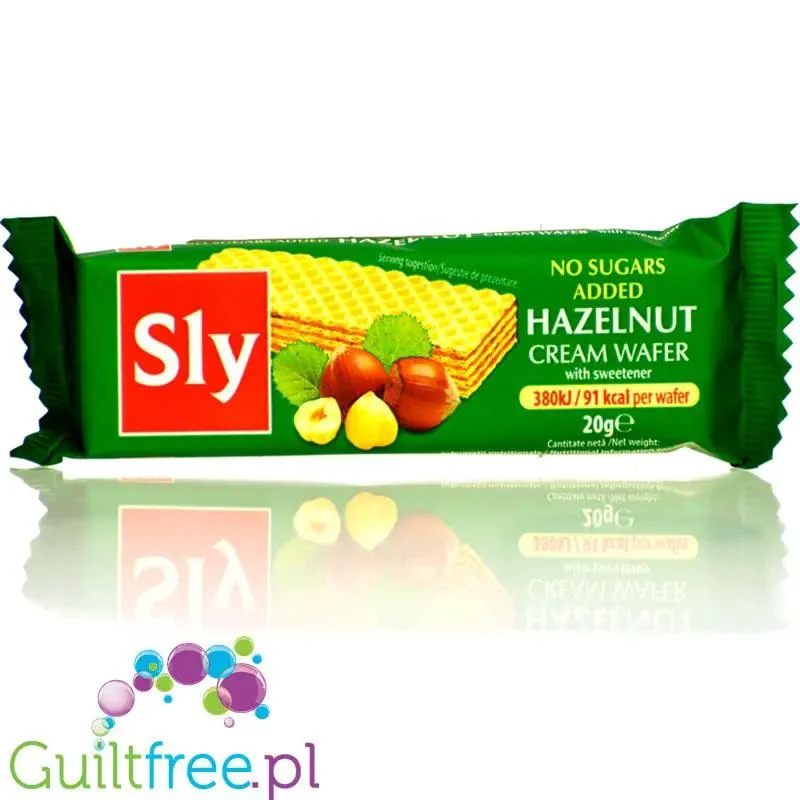 Sly Nutritia Hazelnut Wafer 91kcal - wafelek z kremem z orzechów laskowych bez cukru
