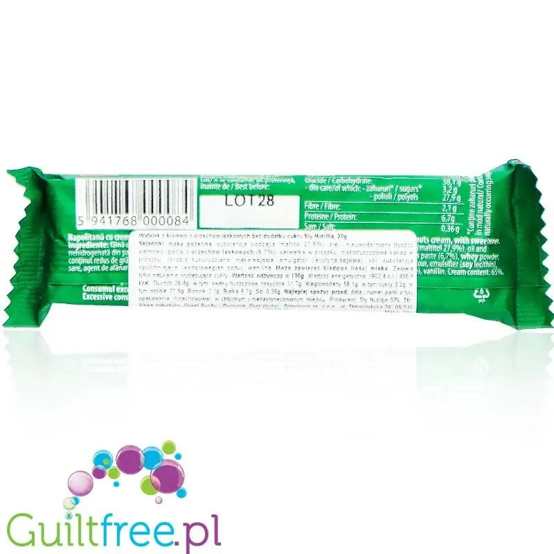 Sly Nutritia Hazelnut Wafer 91kcal - wafelek z kremem z orzechów laskowych bez cukru