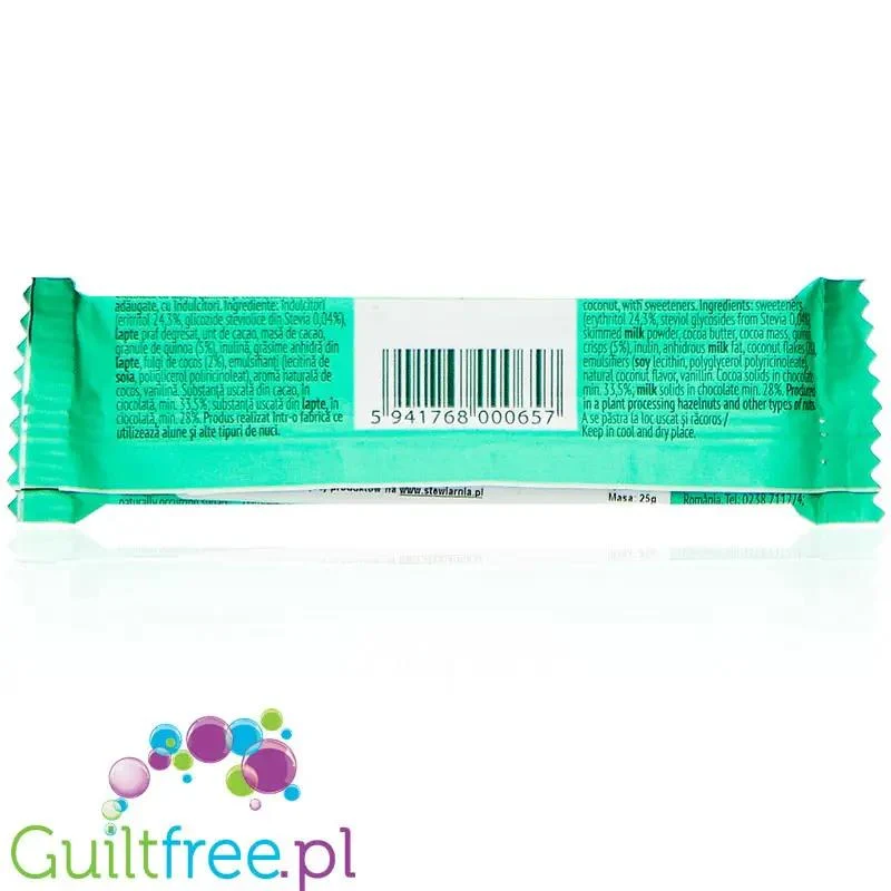 Sweet & Safe Stevia Milk Chocolate, Quinoa & Coconut - batonik z mlecznej czekolady 23% mniej kalorii