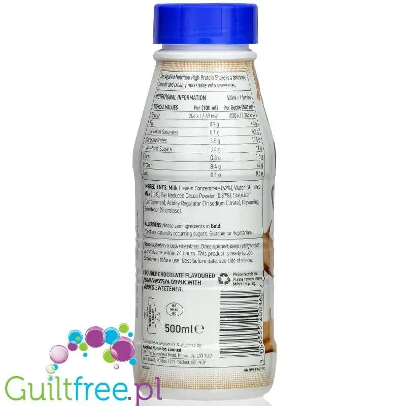 Applied Nutrition Protein Shake Double Chocolate - gotowy szejk proteinowy 42g białka & 240kcal