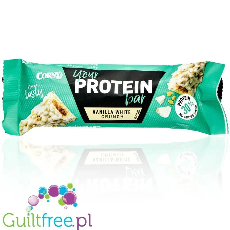 Corny Protein Crunchy Vanilla White Choc - baton białkowy bez dodatku cukru 177kcal