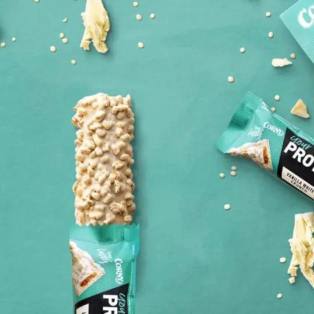 Corny Protein Crunchy Vanilla White Choc - baton białkowy bez dodatku cukru 177kcal