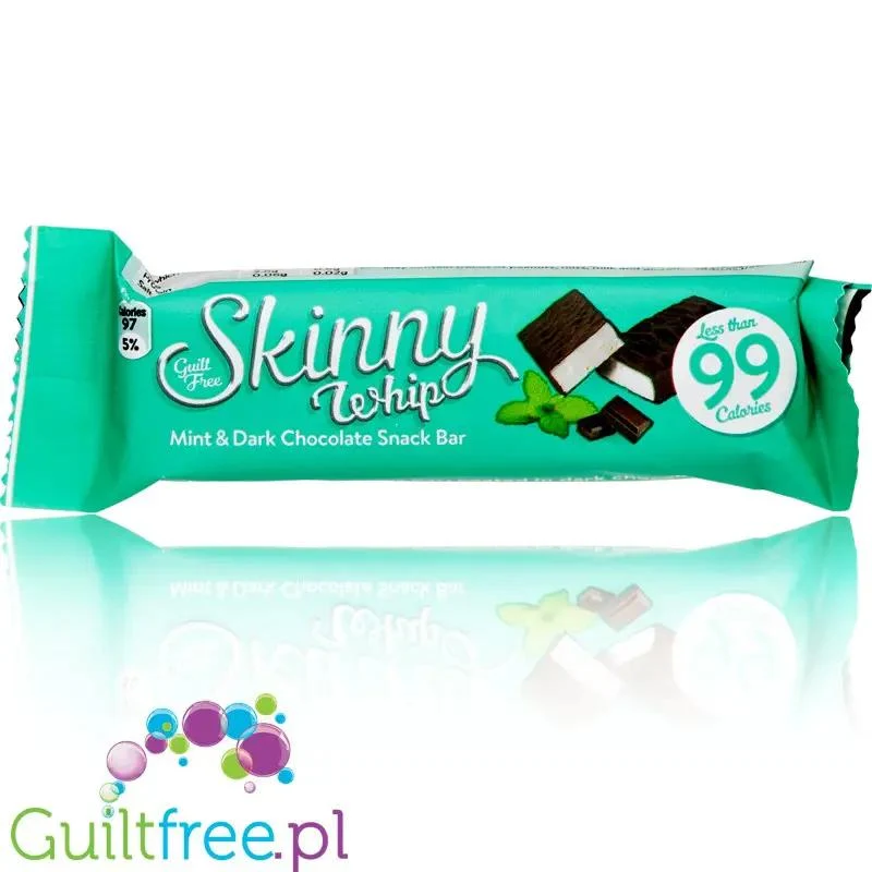 Skinny Whip Mint & Dark Chocolate - batonik 80kcal, Mięta & Ciemna Czekolada