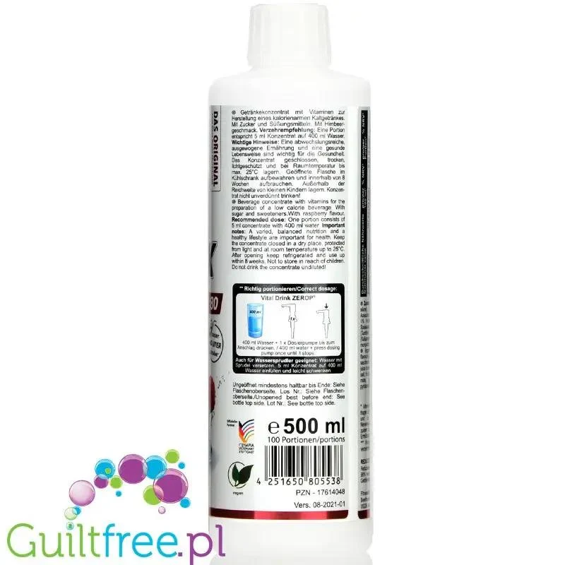 Vital Drink Malina 500ml - koncentrat bez cukru z witaminami