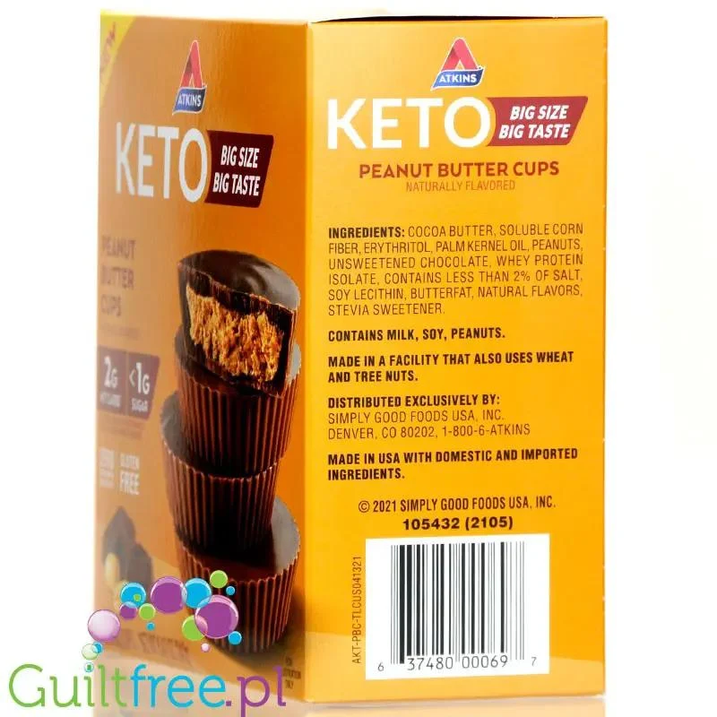 Atkins KETO Peanut Butter Cups box 8pak - keto miseczki z masłem orzechowym