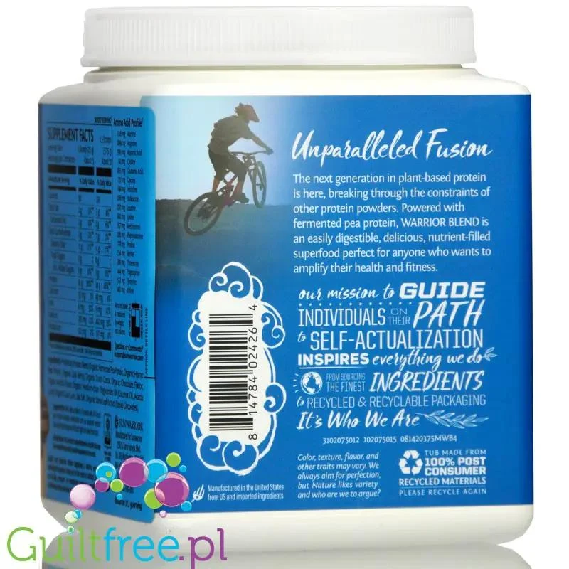 Sunwarrior Protein Warrior Blend 0,375kg, Mocha - wegańska organiczna odżywka białkowa z goji i MCT