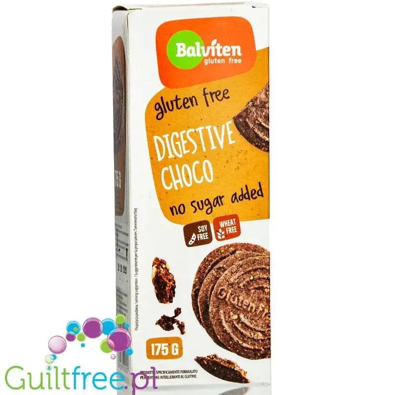 Balviten Digestive Choco - bezglutenowe herbatniki kakaowe bez dodatku cukru i bez soi