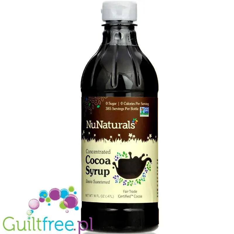 NuNaturals, NuStevia Cocoa Syrup - gęsty skoncentrowany syrop słodzący bez cukru
