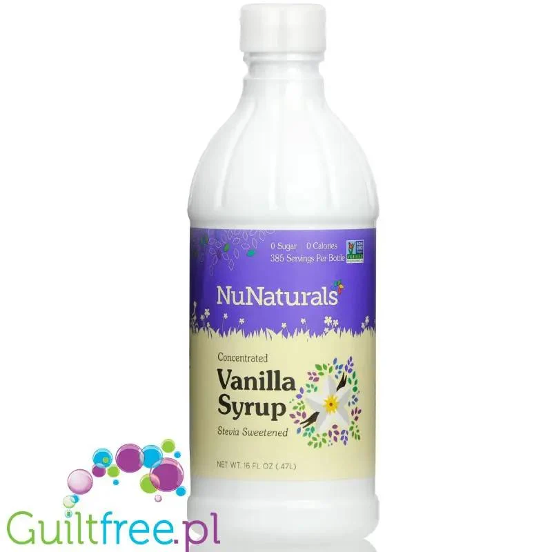 NuNaturals, NuStevia Vanilla Syrup - gęsty skoncentrowany syrop słodzący bez cukru