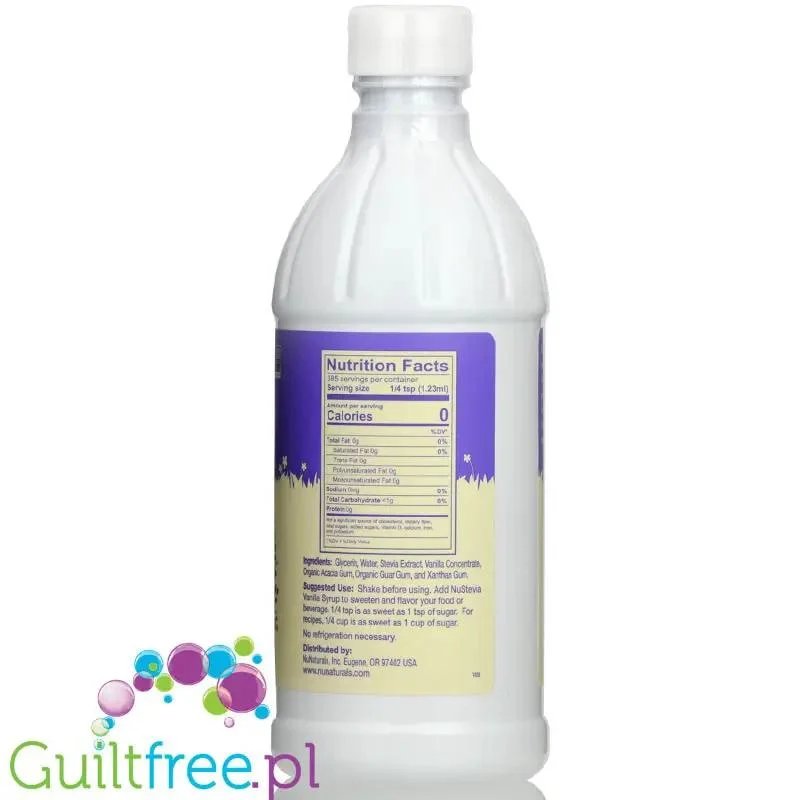 NuNaturals, NuStevia Vanilla Syrup - gęsty skoncentrowany syrop słodzący bez cukru
