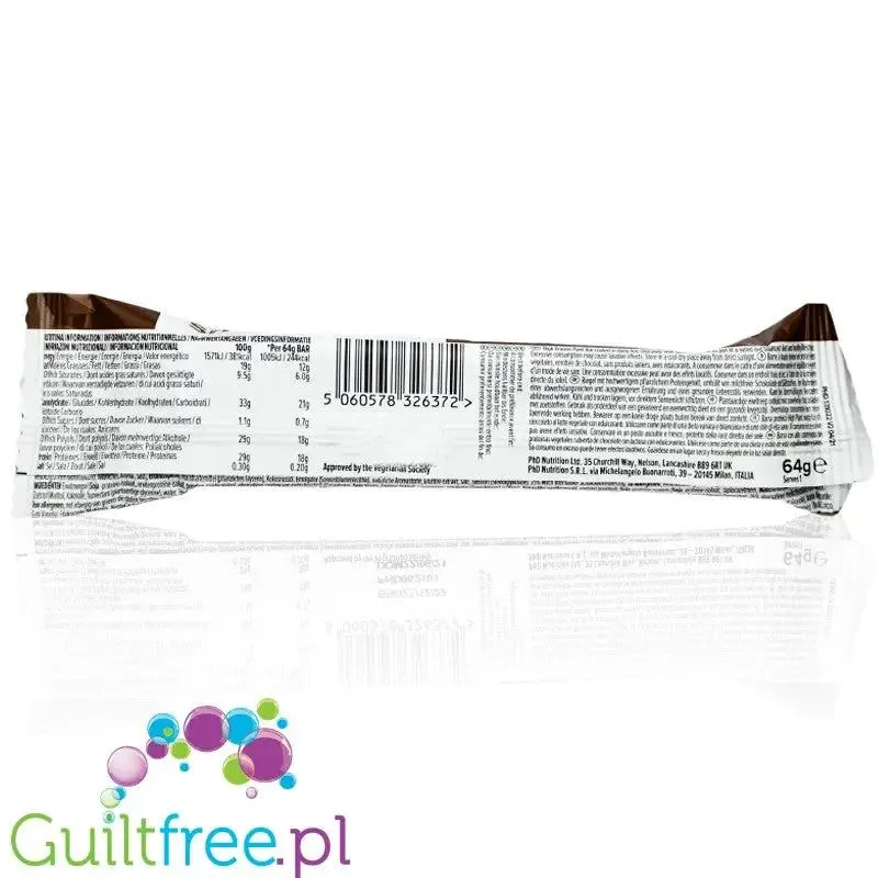 Phd Smart Plant Choc Peanut Brownie - wegański baton proteinowy bez cukru