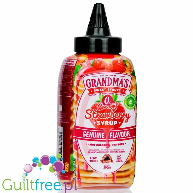 Max Protein Grandma's Sweet Syrup Creamy Strawberry - kremowy sos truskawkowy bez dodatku cukru