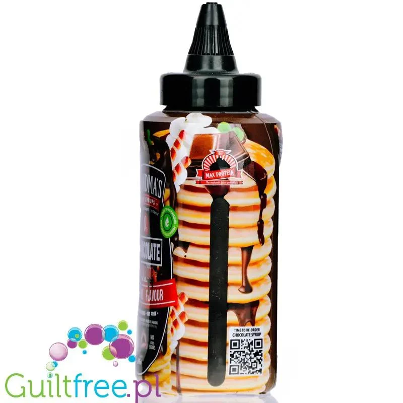 Max Protein Grandma's Sweet Chocolate Syrup - kremowa polewa bez cukru, 20kcal w 100ml