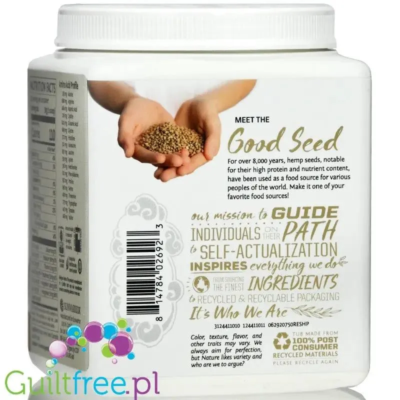 Sunwarrior Hemp Protein - wegańskie organiczne białko konopne 100% bez słodzików i aromatów