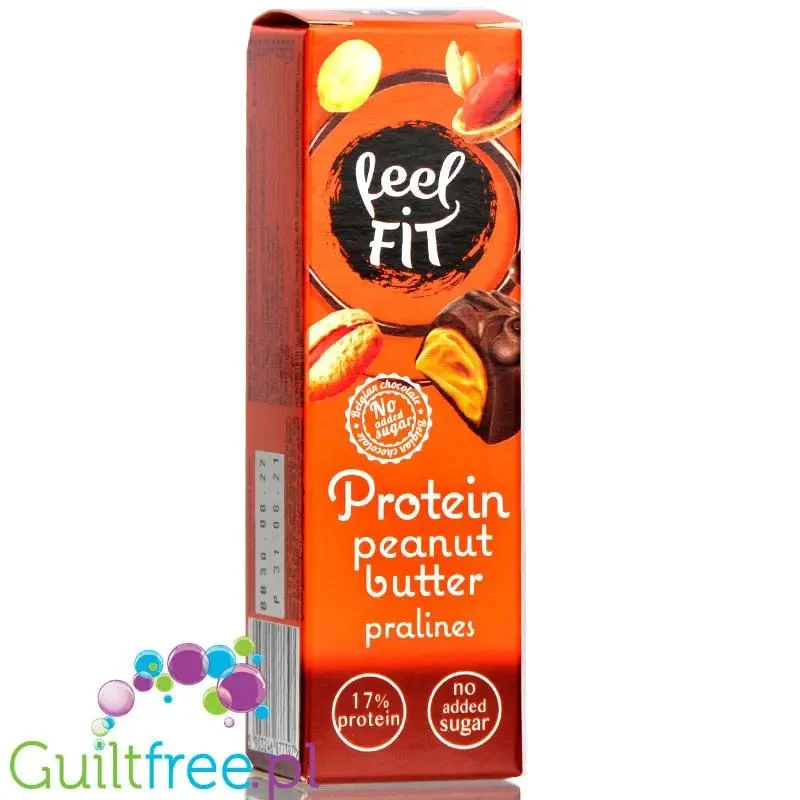 FeelFIT Protein Peanut Butter Pralines - praliny proteinowe bez dodatku cukru w mlecznej czekoladzie z masłem orzechowym