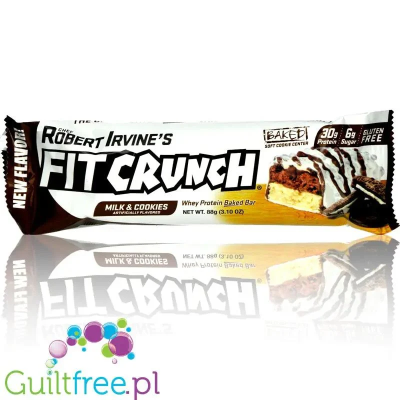 Fit Crunch Milk & Cookies XXL - giga baton 30g białka, 6 warstw, Ciasteczko & Biała Czekolada