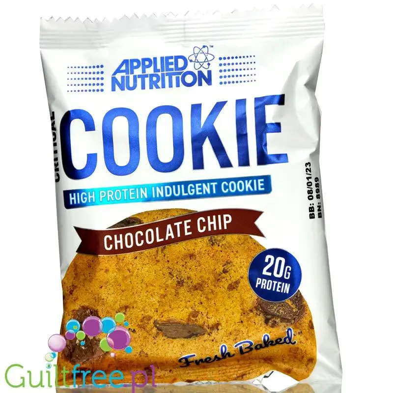 Applied Nutrition Critical Cookie Chocolate Chip - wielgachne ciacho 17g białka bez słodzików z kawałkami czekolady