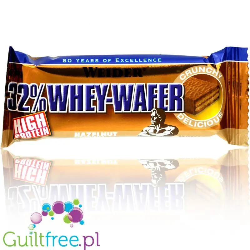 Weider 32% Whey-Wafer, Hazelnut - wafelek proteinowy z kremem orzechowym 32% białka