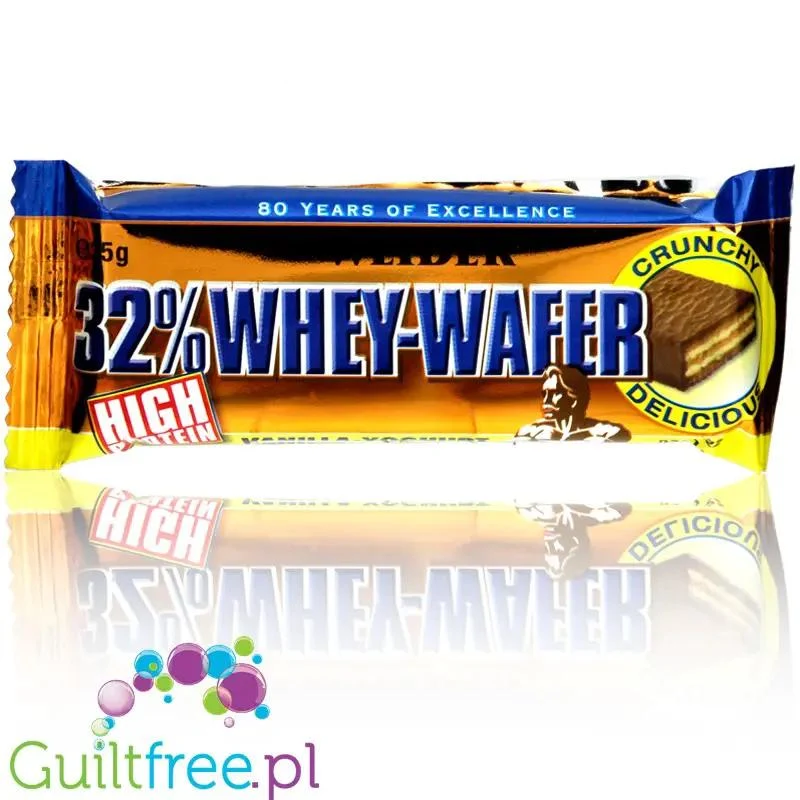 Weider 32% Whey-Wafer, Vanilla Yoghurt - wafelek proteinowy z kremem waniliowo-jogurtowym 32% białka