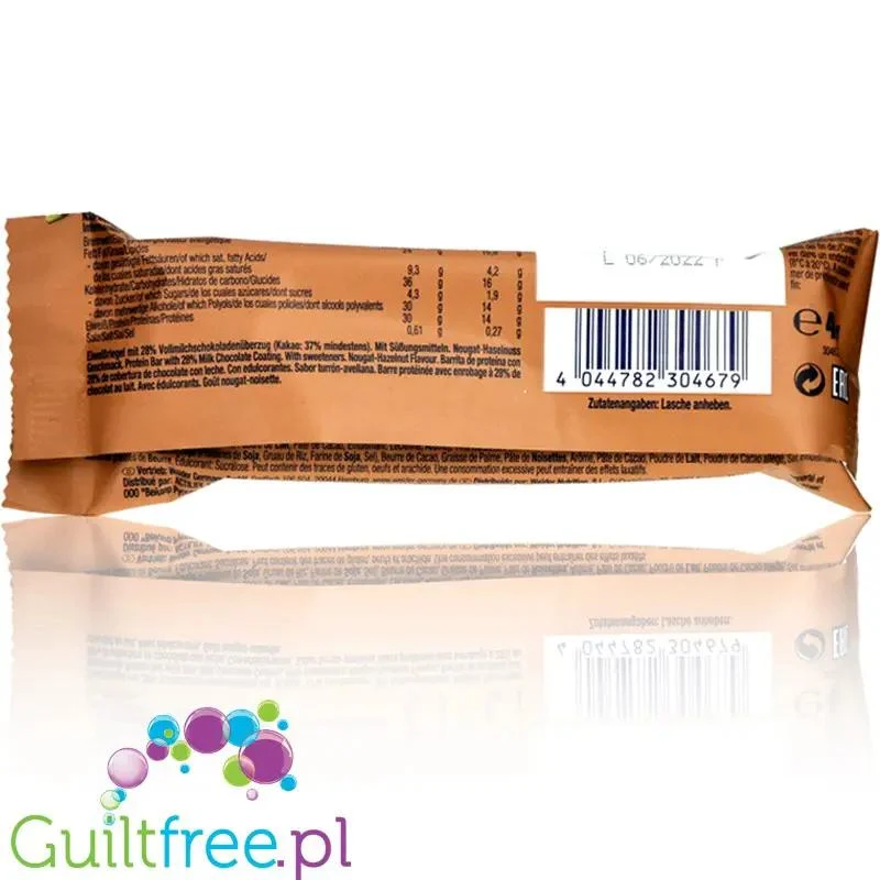 Yippie! Bar Nougat Hazelnut, baton proteinowy, Nugat Laskowy & Mleczna Czekolada