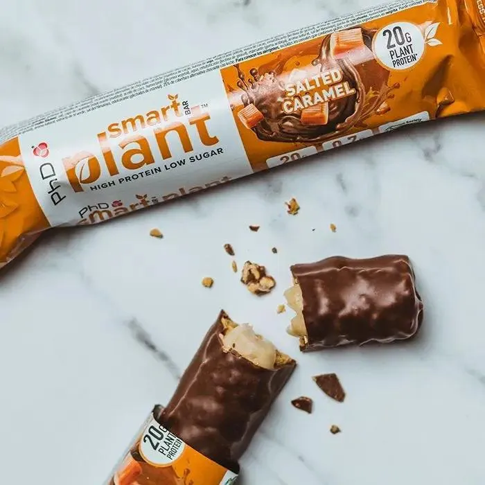 Phd Smart Plant Salted Caramel - wegański baton proteinowy bez cukru, Solony Karmel & Orzechy Ziemne