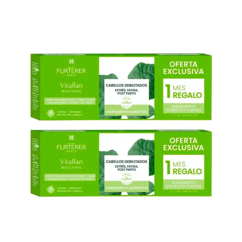Rene Furterer Vitalfan Anticaida Reaccional, Pack 2 x 30 capsules