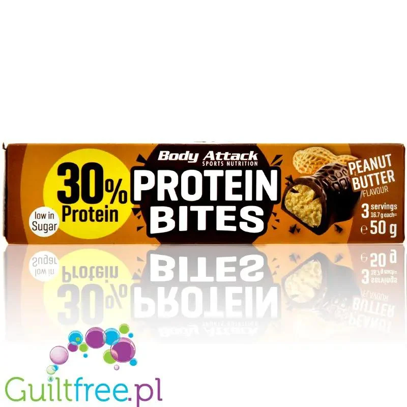 Body Attack Protein Bites - Pralinki Proteinowe z masłem orzechowym 30% białka