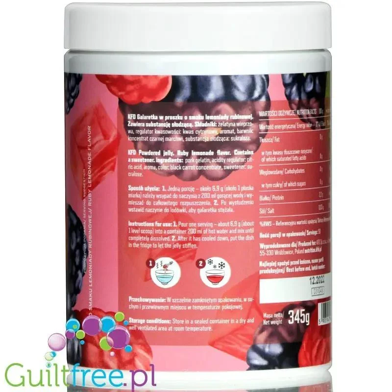 KFD Dietetyczna Galaretka Lemoniada Rubinowa, 50 porcji x 18kcal