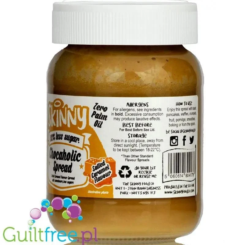 Skinny Food Chocaholic Salted Caramel - krem Słony Karmel do smarowania bez dodatku cukru