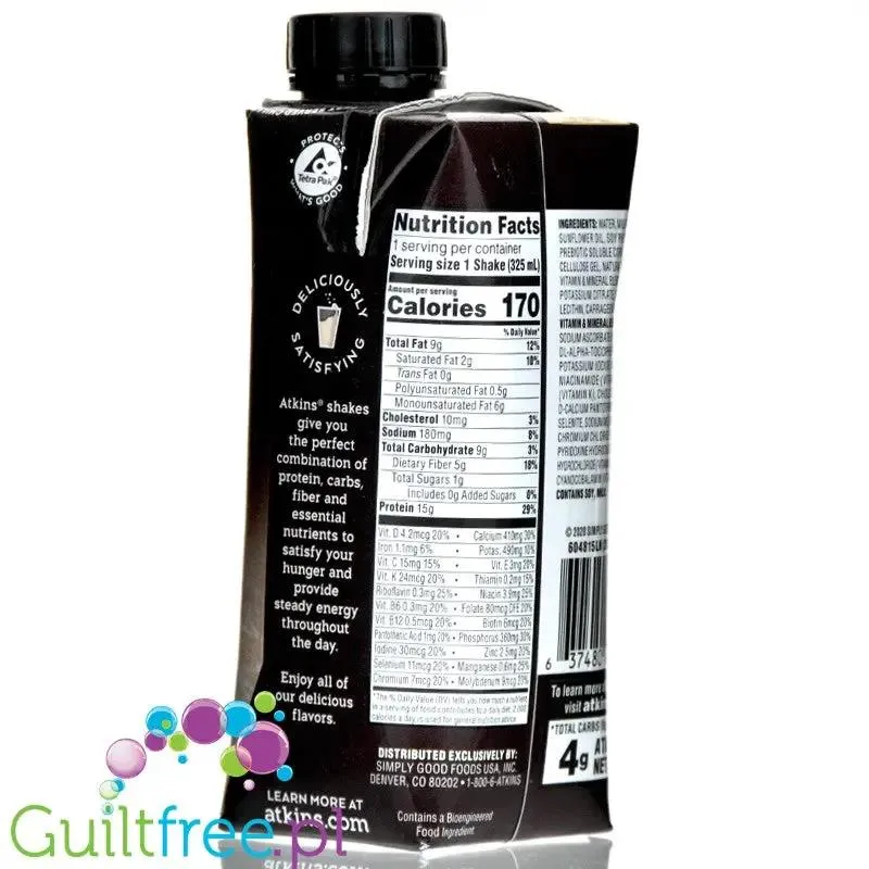 Atkins Iced Coffee RTD Protein Vanilla Latte - gotowy kawowy koktajl proteinowy z witaminami