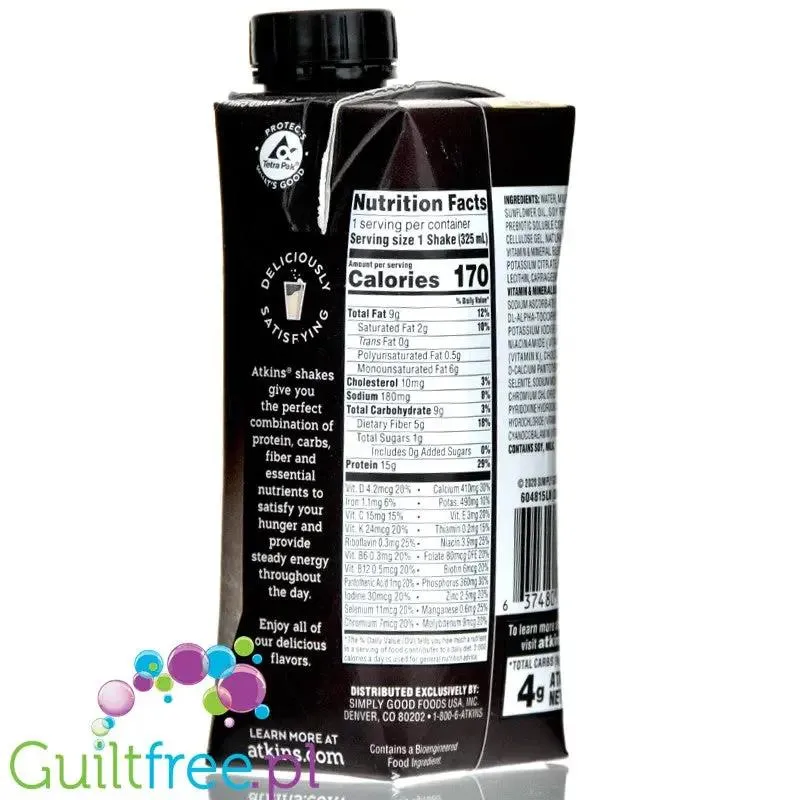 Atkins Iced Coffee RTD Protein Cafe Au Lait - gotowy kawowy koktajl proteinowy z witaminami