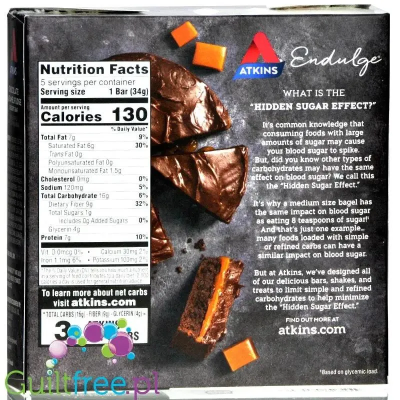 Atkins Endulge Chocolate Caramel Fudge, PUDEŁKO