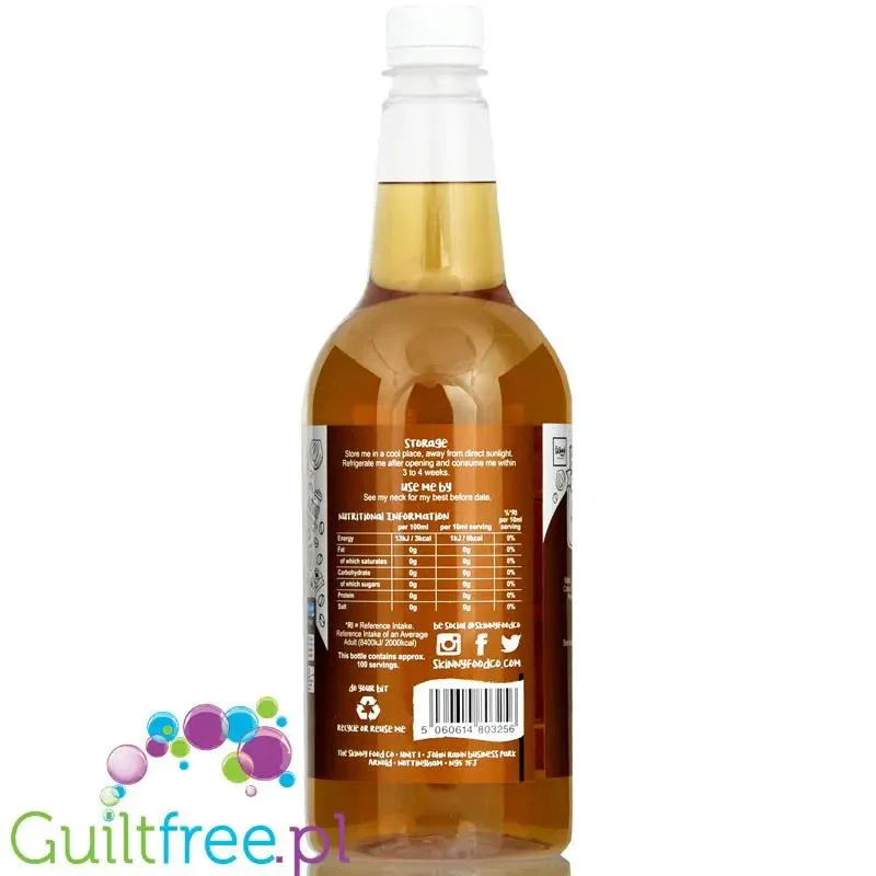 Skinny Food Barista Salted Caramel Pecan 1L - syrop zero kalorii do kawy, bez cukru